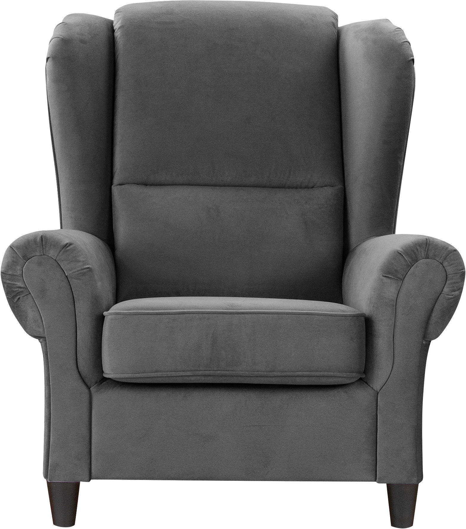 Thumbnail - Mid.you Ohrensessel, Anthrazit, Textil, 94x112x92 cm, Made in EU, Wohnzimmer, Sessel, Ohrensessel