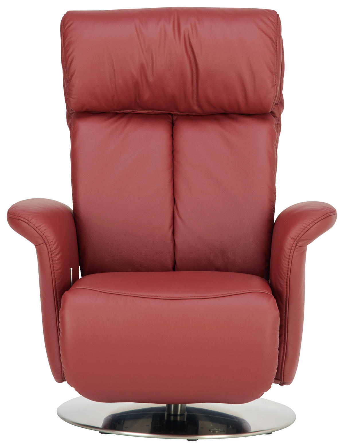 RELAXSESSEL in Leder Rot  - Edelstahlfarben/Rot, Design, Leder/Metall (82/107/88cm) - Himolla