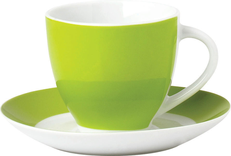 TASSENSET VARIO 6-teilig - Weiß/Grün, Basics, Keramik (10,5/7,3/8cm) - Van Well