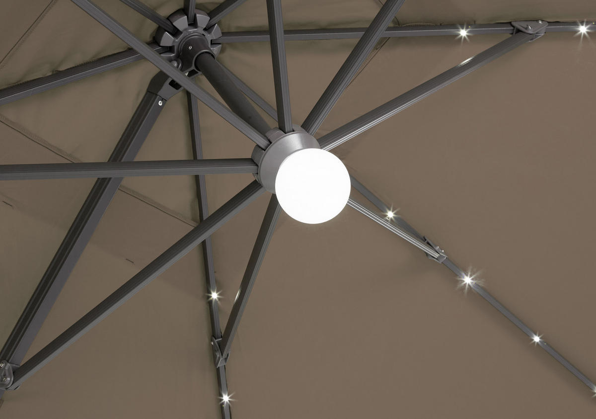 SUNCOBRAN  antracit, taupe  - antracit/taupe, Lifestyle, metal/tekstil (300/300cm) - Ambia Garden