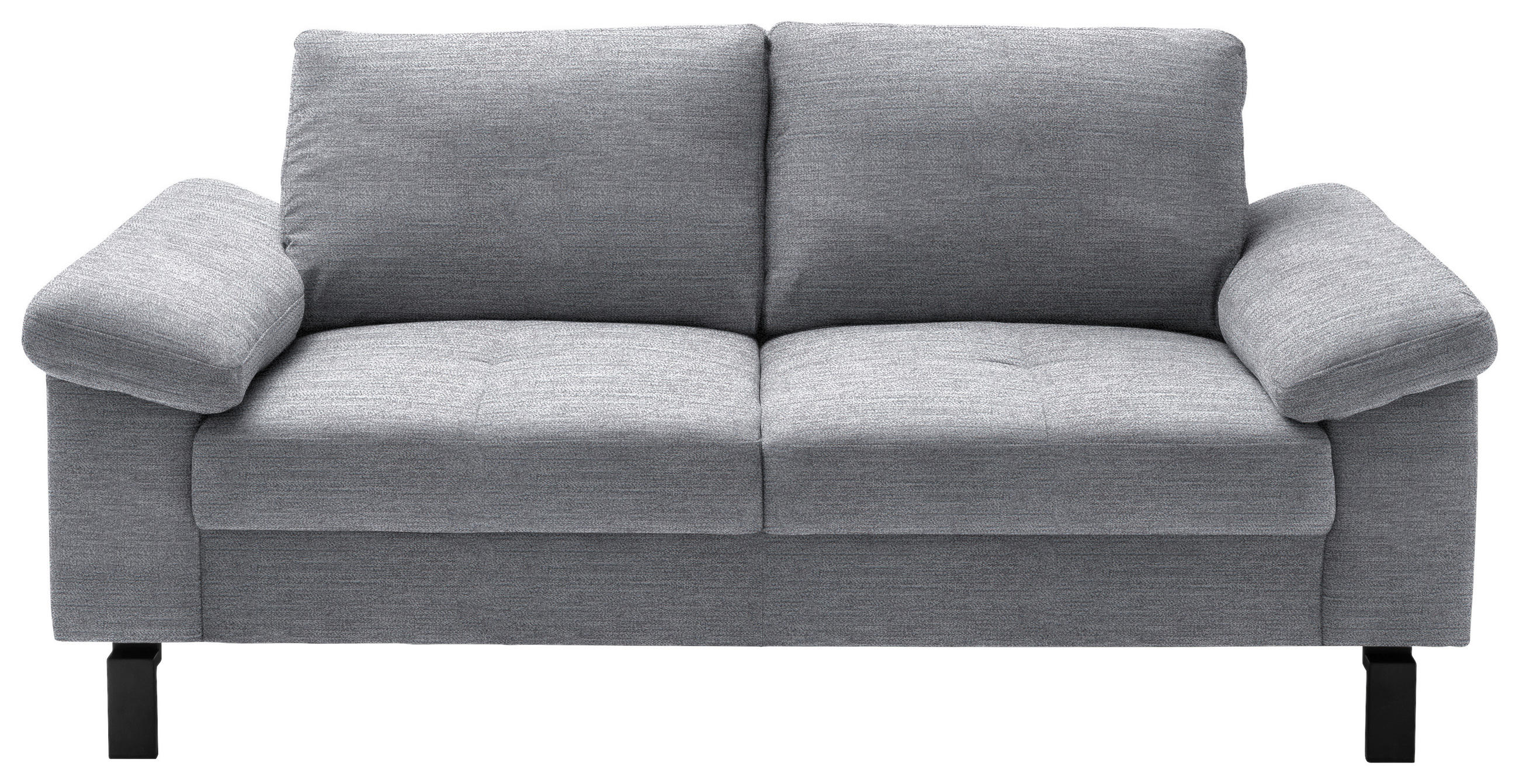 2-SITZER-SOFA in Velours Grau  - Schwarz/Grau, Design, Textil/Metall (186/86/97cm) - Pure Home Lifestyle