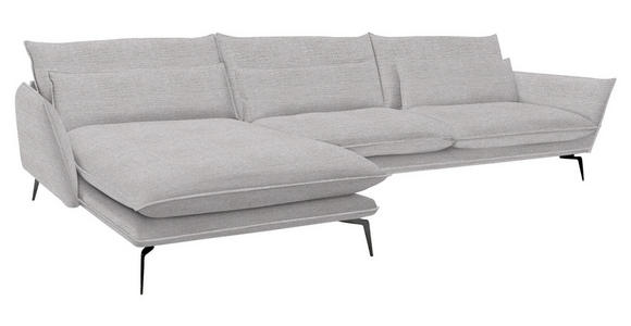 ECKSOFA  in Webstoff Beige  165/338 cm  - Beige/Schwarz, Design, Textil/Metall (165/338cm) - Hom`in