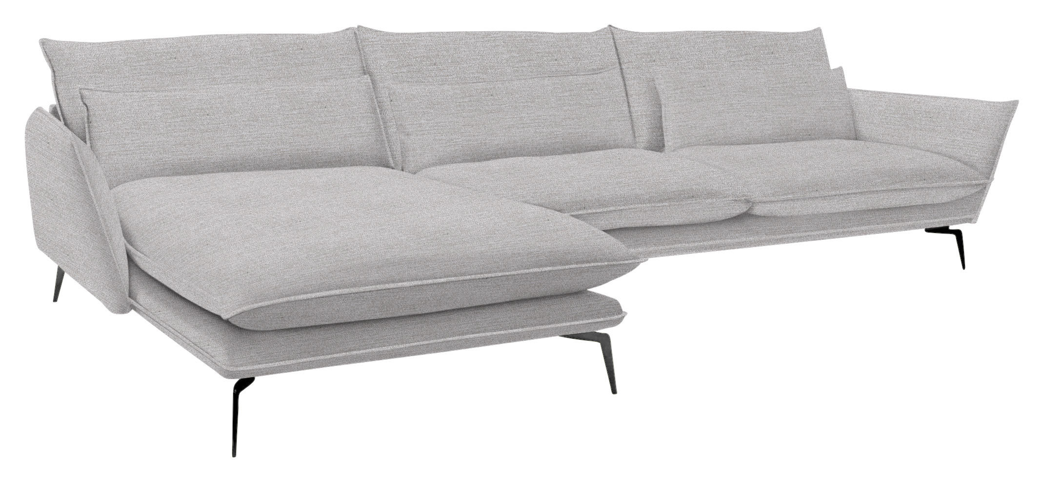 HÖRNSOFFA i tyg beige  - beige/svart, Design, metall/textil (165/338cm) - Livetastic