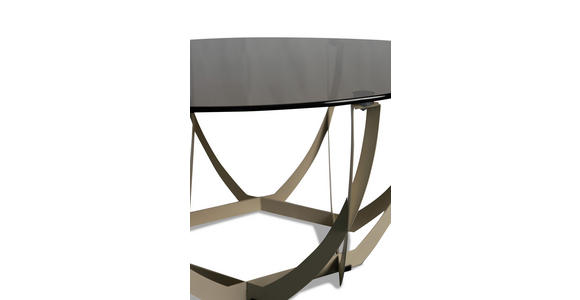 COUCHTISCH Sicherheitsglas 80/80/40 cm rund Creme, Bronzefarben  - Creme/Bronzefarben, Basics, Glas/Metall (80/80/40cm) - Xora