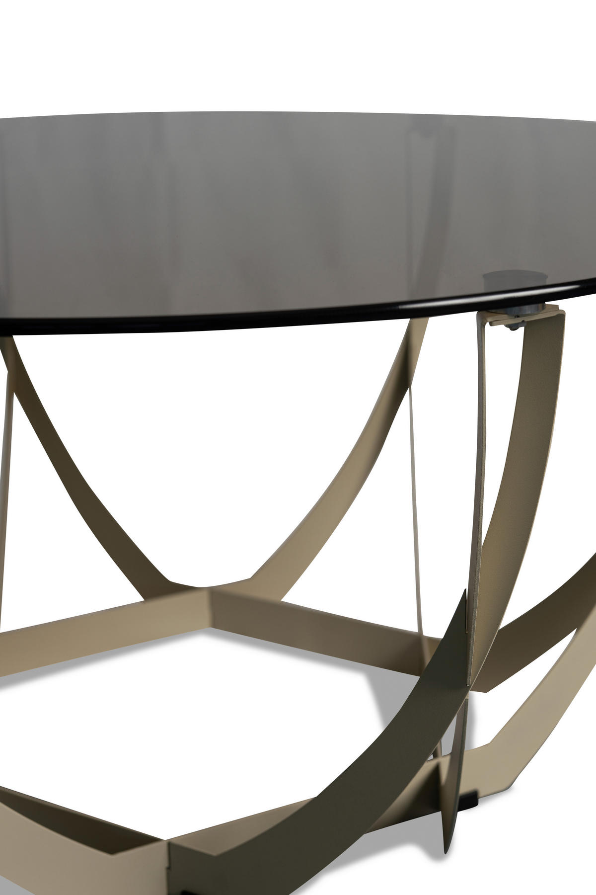 COUCHTISCH Sicherheitsglas 80/80/40 cm rund Creme, Bronzefarben  - Creme/Bronzefarben, Basics, Glas/Metall (80/80/40cm) - Xora