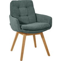 ARMLEHNSTUHL  Stoffauswahl, Typenauswahl, Gestellauswahl Cord  Grün, Eichefarben  - Eichefarben/Grün, Design, Holz/Textil (63/90/69cm) - Johann Jakob