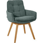 ARMLEHNSTUHL  Stoffauswahl, Typenauswahl, Gestellauswahl Cord  Grün, Eichefarben  - Eichefarben/Grün, Design, Holz/Textil (63/90/69cm) - Johann Jakob