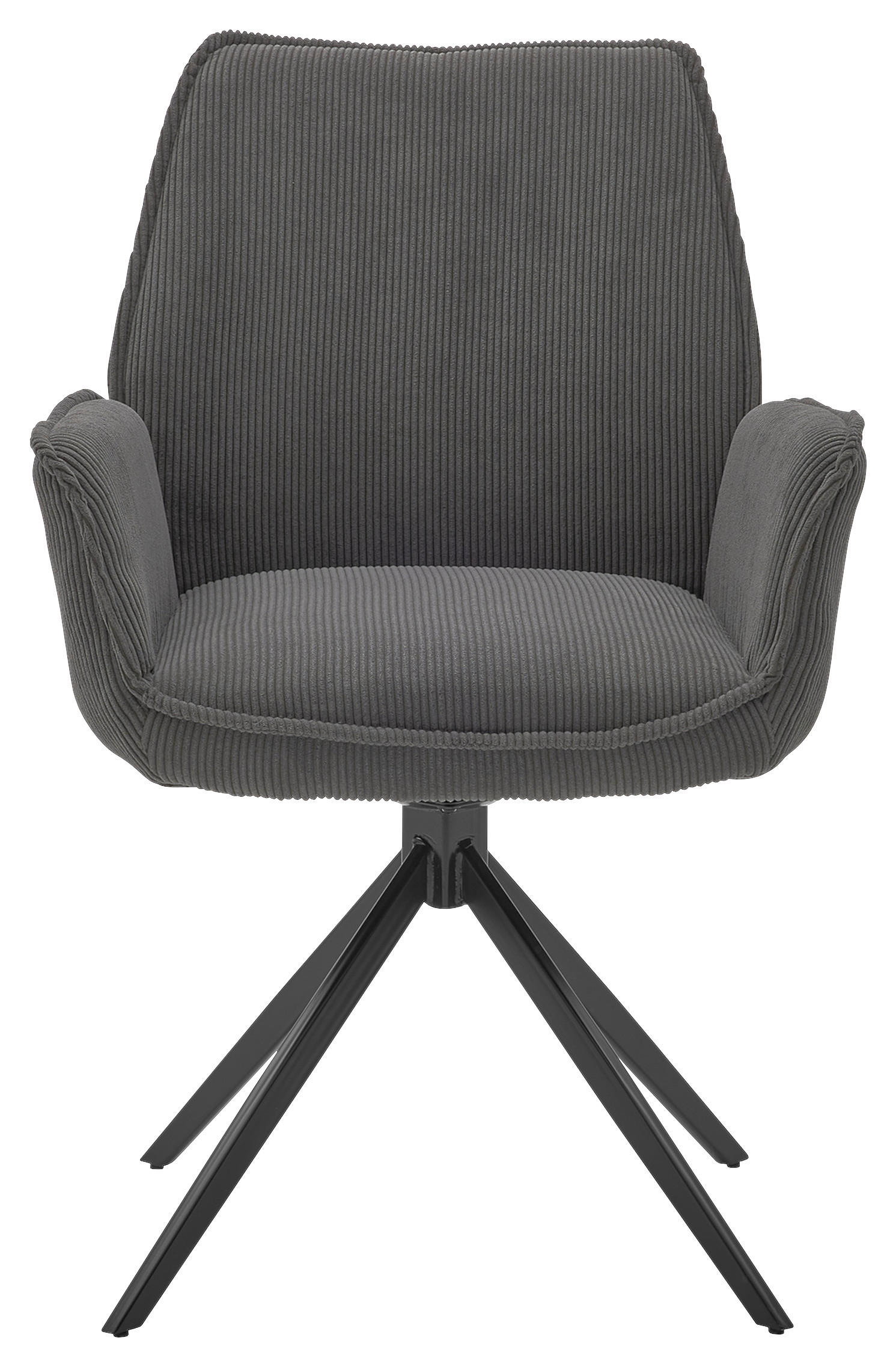ARMLEHNSTUHL  in Cord  - Anthrazit/Schwarz, Design, Textil/Metall (63/91/65cm) - Musterring