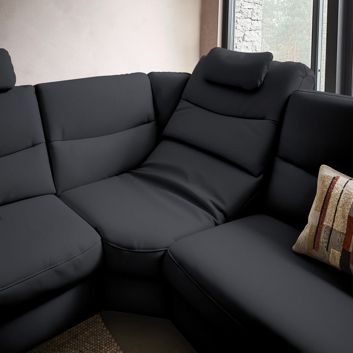 ECKSOFA  in Echtleder Dunkelblau  249/280 cm  - Anthrazit/Dunkelblau, Design, Leder/Metall (249/280cm) - Himolla Komfortklass