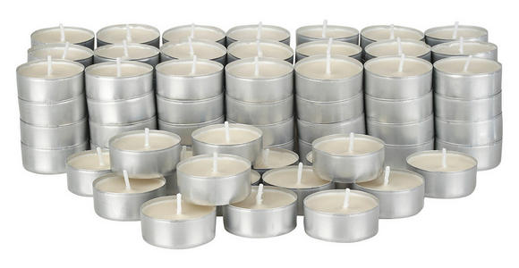 TEELICHT 100 Stück - Weiß, Basics, Metall (19/19/5cm) - Boxxx
