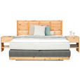 BOXSPRINGBETT 180/200 cm  in Zirbelkieferfarben, Dunkelgrau  - Dunkelgrau/Zirbelkieferfarben, Natur, Holz/Textil (180/200cm) - Valnatura