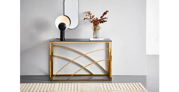 KONSOLENTISCH Schwarz, Goldfarben - Goldfarben/Schwarz, Trend, Glas/Metall (120/40/78cm) - Xora