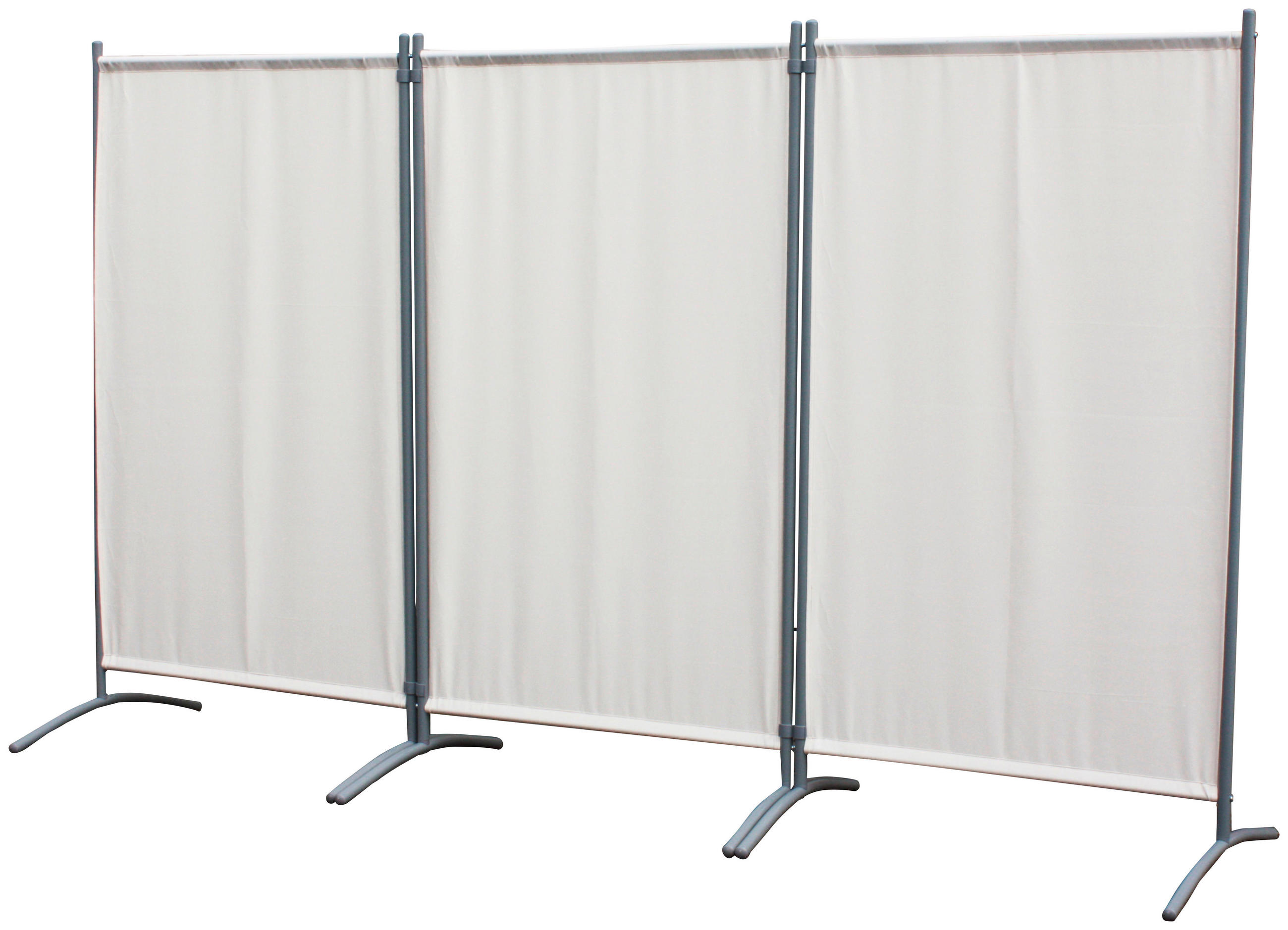 SICHTSCHUTZ - Beige/Silberfarben, Basics, Textil/Metall (258/155cm)
