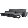 ECKSOFA inkl. Funktion Grau Cord  - Schwarz/Grau, KONVENTIONELL, Textil/Metall (178/290cm) - Cantus