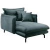 XXL-SESSEL in Velours Hellblau  - Schwarz/Hellblau, Modern, Textil/Metall (111/101/167cm) - Livetastic