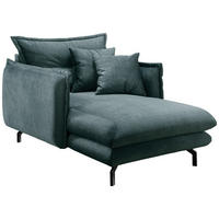 XXL-SESSEL in Velours Hellblau  - Schwarz/Hellblau, Modern, Textil/Metall (111/101/167cm) - Livetastic