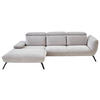ECKSOFA in Cord Silberfarben  - Silberfarben/Schwarz, Design, Textil/Metall (202/301cm) - Moderano