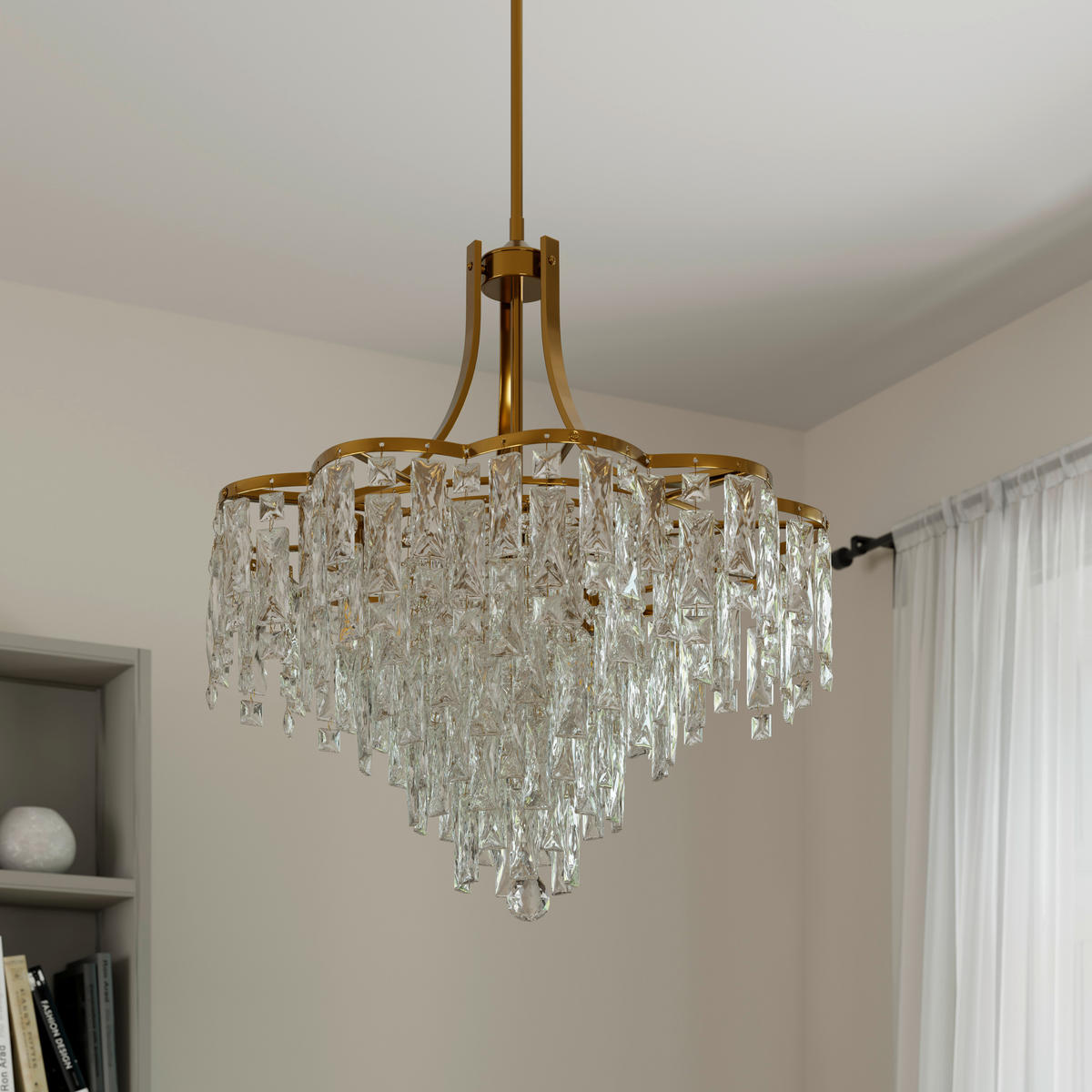 HÄNGELEUCHTE Aurelie 76/190 cm   - Klar/Goldfarben, Design, Glas/Metall (76/190cm) - Glandor