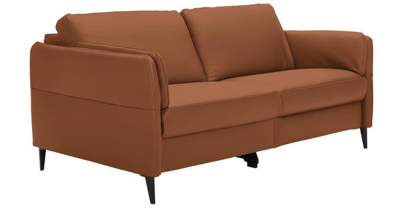 3-SITZER-SOFA in Leder Cognac - Cognac/Schwarz, Design, Leder/Metall (190/84/99cm) - Dieter Knoll
