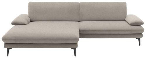 ECKSOFA Hellbraun Webstoff  - Hellbraun/Schwarz, Design, Textil/Metall (184/284cm) - Dieter Knoll