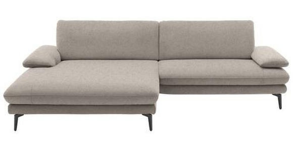 ECKSOFA Hellbraun Webstoff  - Hellbraun/Schwarz, Design, Textil/Metall (184/284cm) - Dieter Knoll