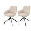 ARMLEHNSTUHL-SET 2 Stück  in Stahl Webstoff, Mikrofaser  - Beige/Schwarz, MODERN, Textil/Metall (56/83/60cm) - MID.YOU