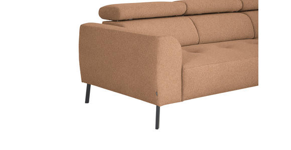 ECKSOFA in Webstoff Rostfarben 280/205 cm - Rostfarben/Schwarz, Design, Textil/Metall (280/205cm) - Xora