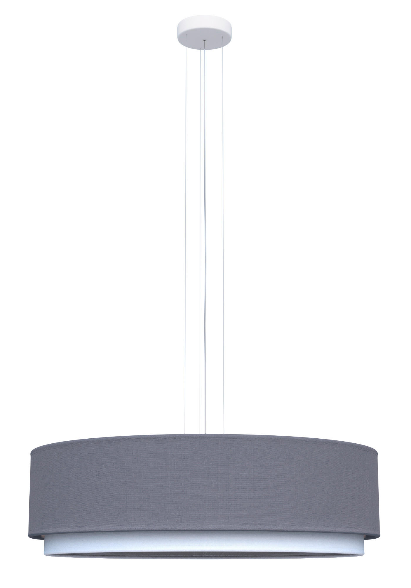 ZÁVESNÉ SVIETIDLO, 60/50/120 cm  - biela/strieborná, Design, kov/textil (60/50/120cm)