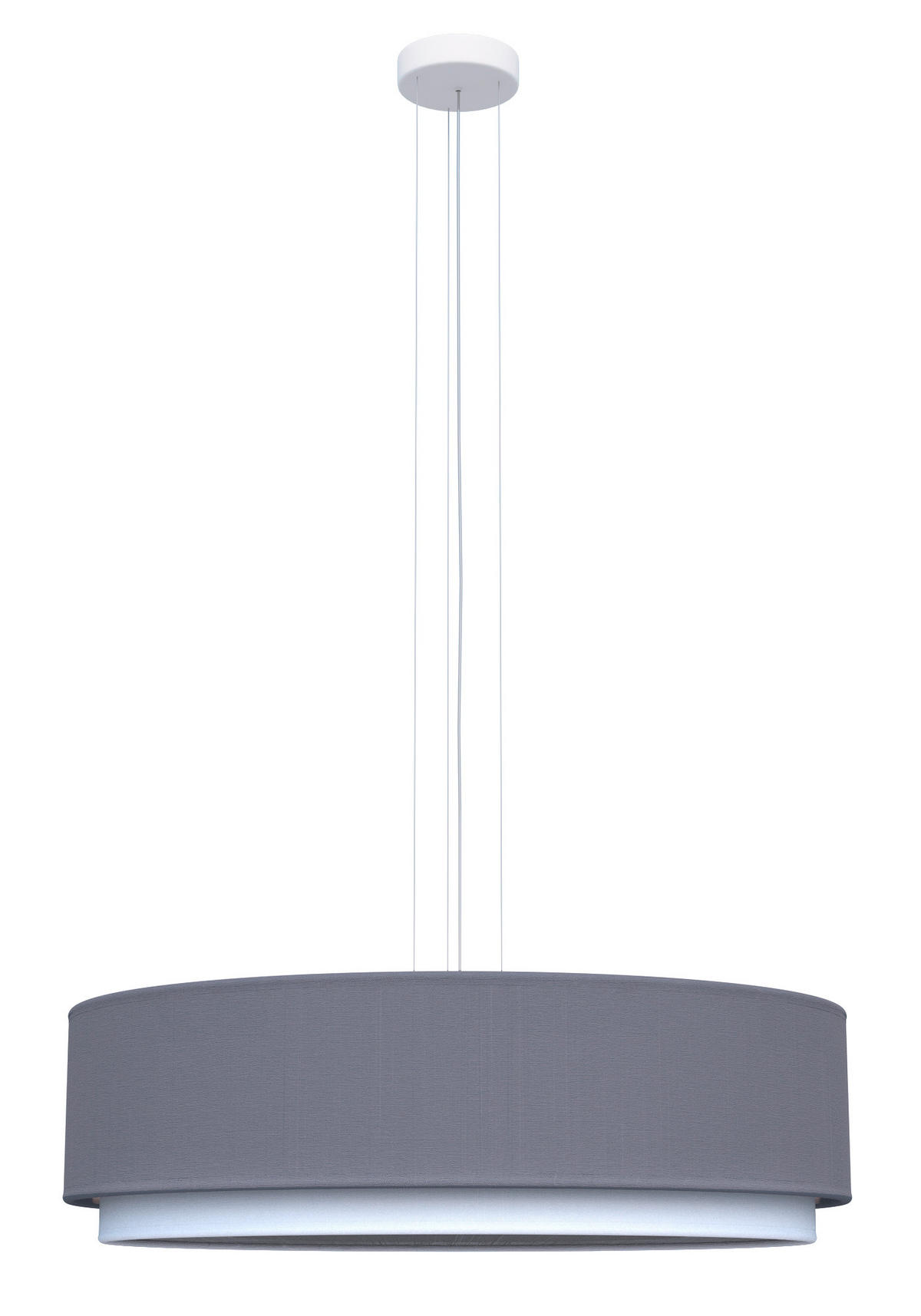 ZÁVESNÉ SVIETIDLO, 60/50/120 cm  - biela/strieborná, Design, kov/textil (60/50/120cm)