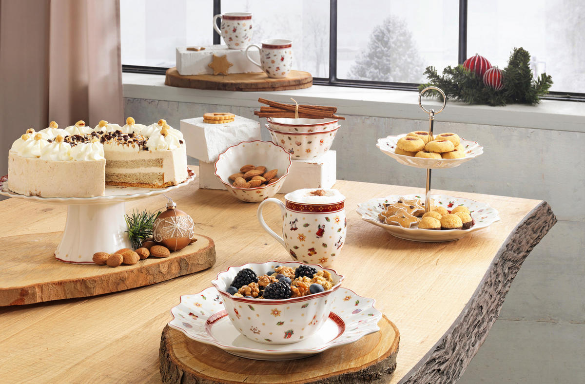 KROŽNIK ZA TORTO  Toy´s Delight       28/20 cm      - rdeča/bela, Trendi, keramika (28/20cm) - Villeroy & Boch