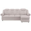 ECKSOFA in Lederlook Hellgrau  - Hellgrau/Schwarz, Konventionell, Kunststoff/Textil (262/165cm) - Livetastic