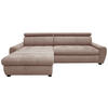 Wohnlandschaft inkl.Funktionen in Webstoff Altrosa  - Weiss/Schwarz, Lifestyle, Kunststoff/Textil (173/276cm) - Stylife