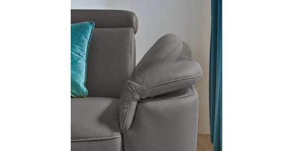 ECKSOFA in Echtleder Dunkelgrau  - Dunkelgrau/Schwarz, Design, Leder/Metall (239/289cm) - Cantus