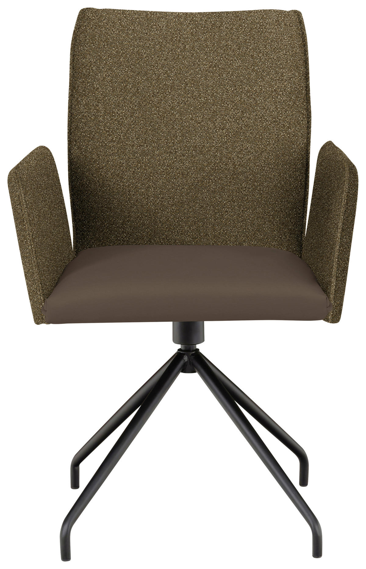 ARMLEHNSTUHL  in Stahl Mikrofaser  - Schwarz/Braun, Design, Textil/Metall (60/91/60cm) - Moderano