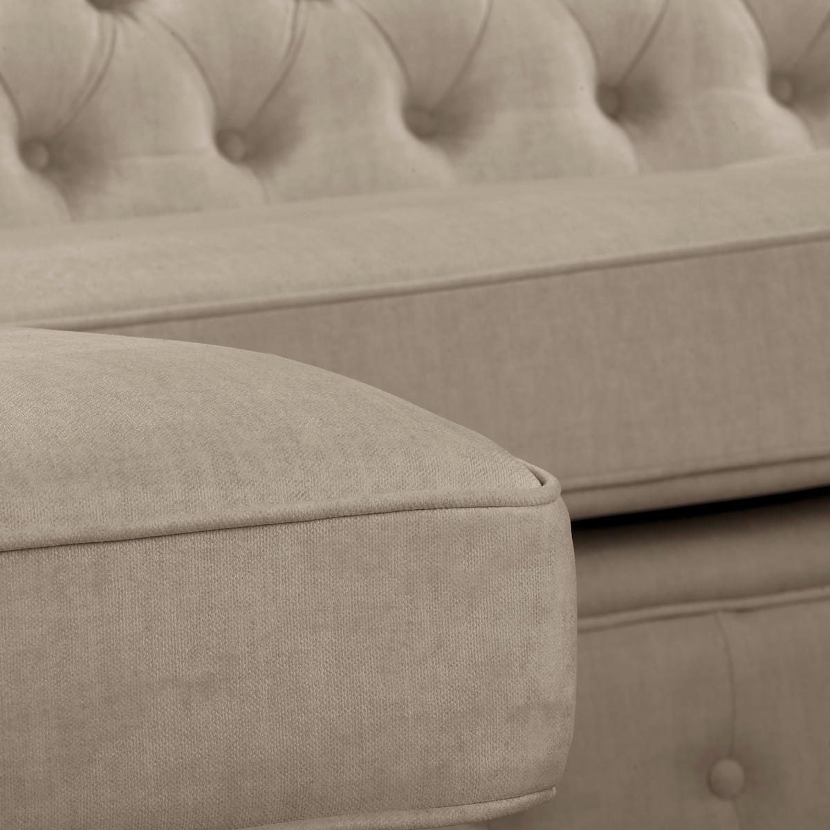 ECKSOFA Laura Taupe Mikrofaser  - Taupe/Creme, Design, Holz/Textil (182/284cm) - P & B