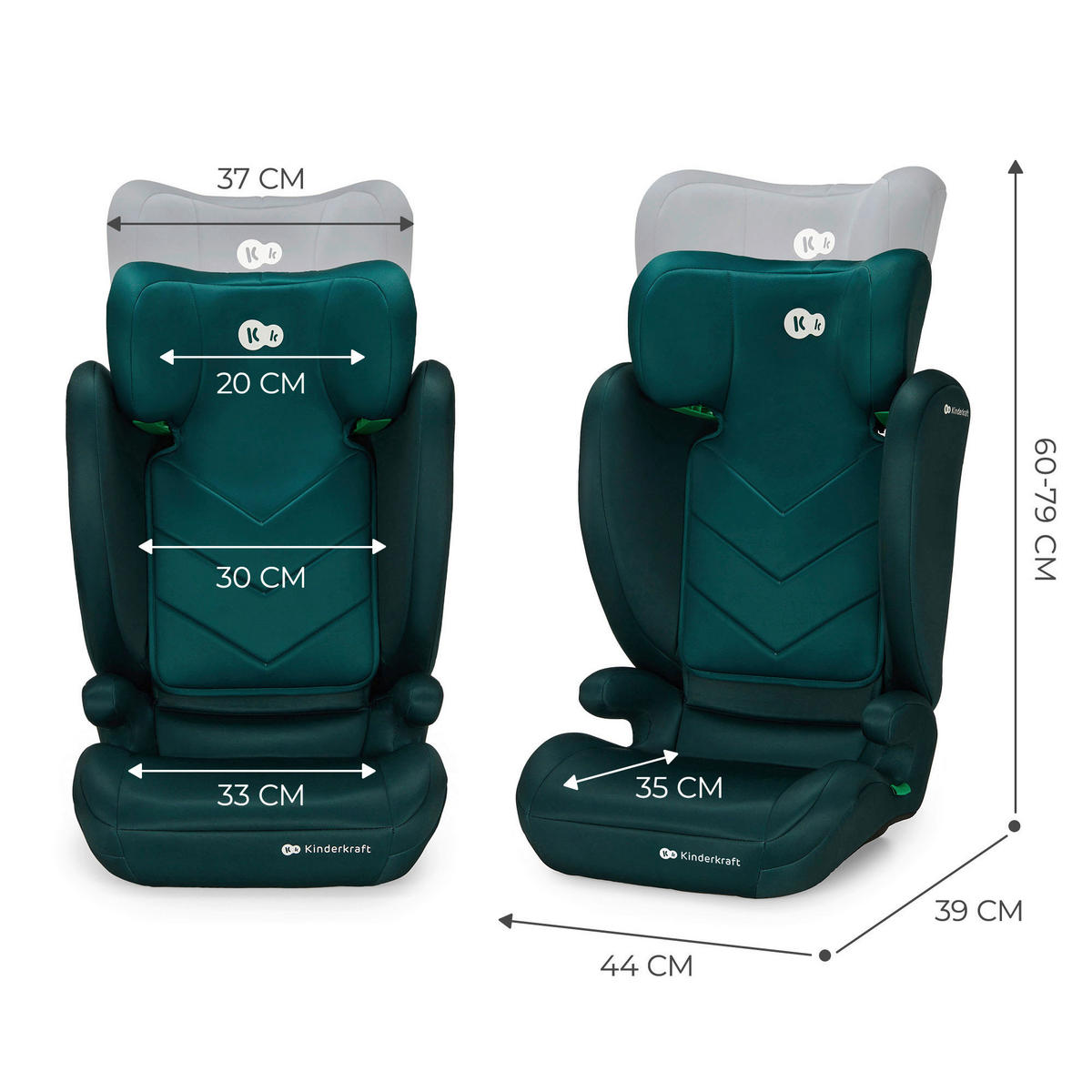 KINDERAUTOSITZ i-Spark  - Dunkelgrün, Basics (44/79/39cm) - kinderkraft