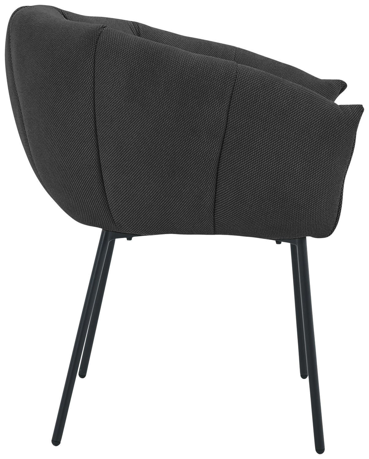 ARMLEHNSTUHL  in Eisen Struktur  - Schwarz, Design, Textil/Metall (66/78/72cm) - Carryhome