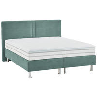 BOXSPRING KREVET 180/200 cm     zelena, tirkizna, svetlozelena, mintzelena  - mintzelena/boja aluminijuma, Moderno, tekstil/plastika (180/200cm) - Beldomo - Sleep