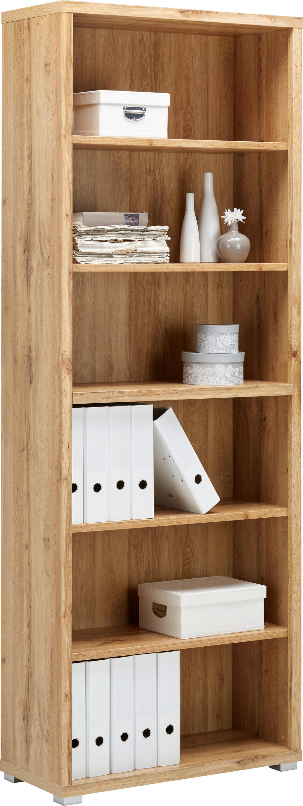 REGAL Eichefarben  - Eichefarben/Silberfarben, MODERN, Holzwerkstoff (80/218/36cm) - Xora