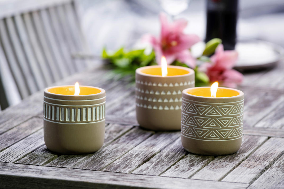 DUFTKERZE Zitrus  - Beigebraun, LIFESTYLE, Stein (10/10cm)