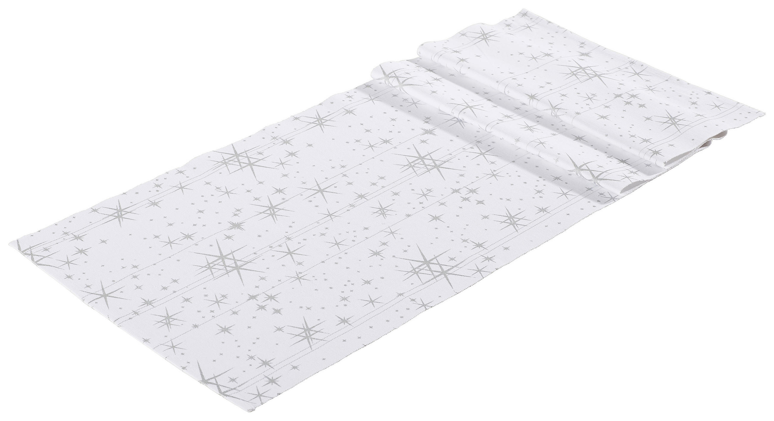 BĚHOUN NA STŮL, 40/150 cm, barvy stříbra, bílá - bílá/barvy stříbra, Design, textil (40/150cm) - X-Mas