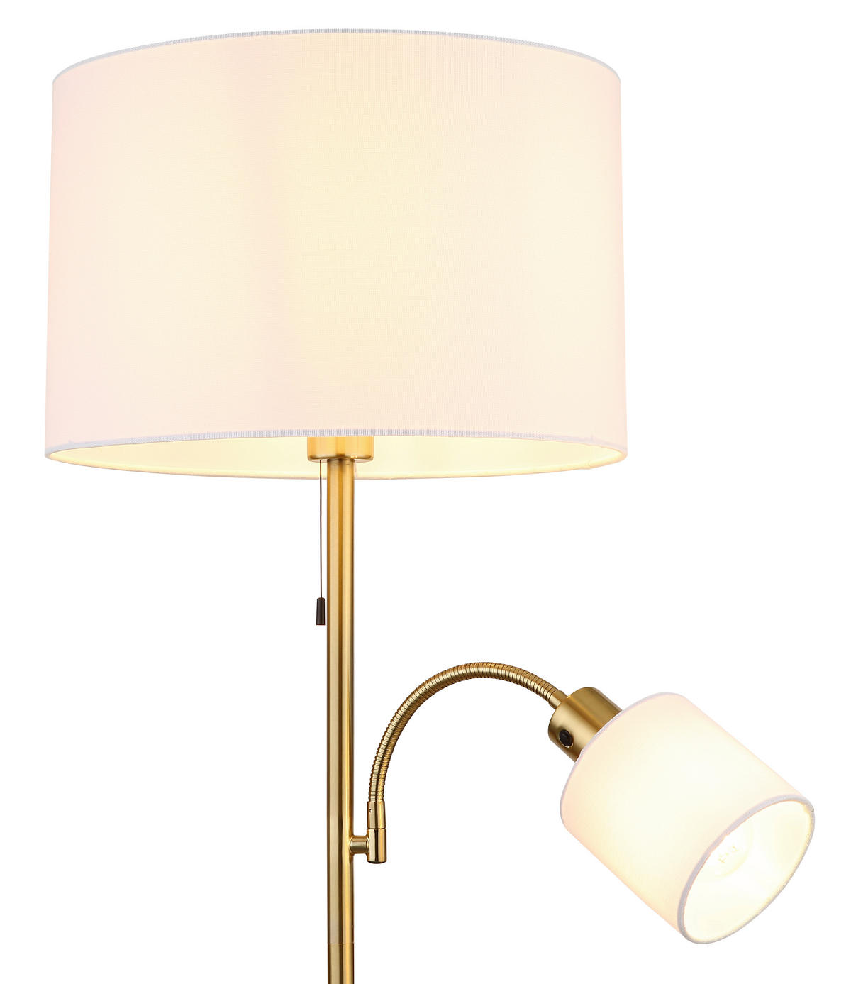 STEHLEUCHTE Truett 38/165 cm  - Messingfarben/Schwarz, Design, Kunststoff/Textil (38/165cm) - Globo