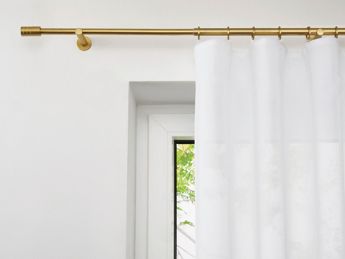VORHANGSTANGENSET  120 cm  - Goldbraun, Basics, Metall (120cm)