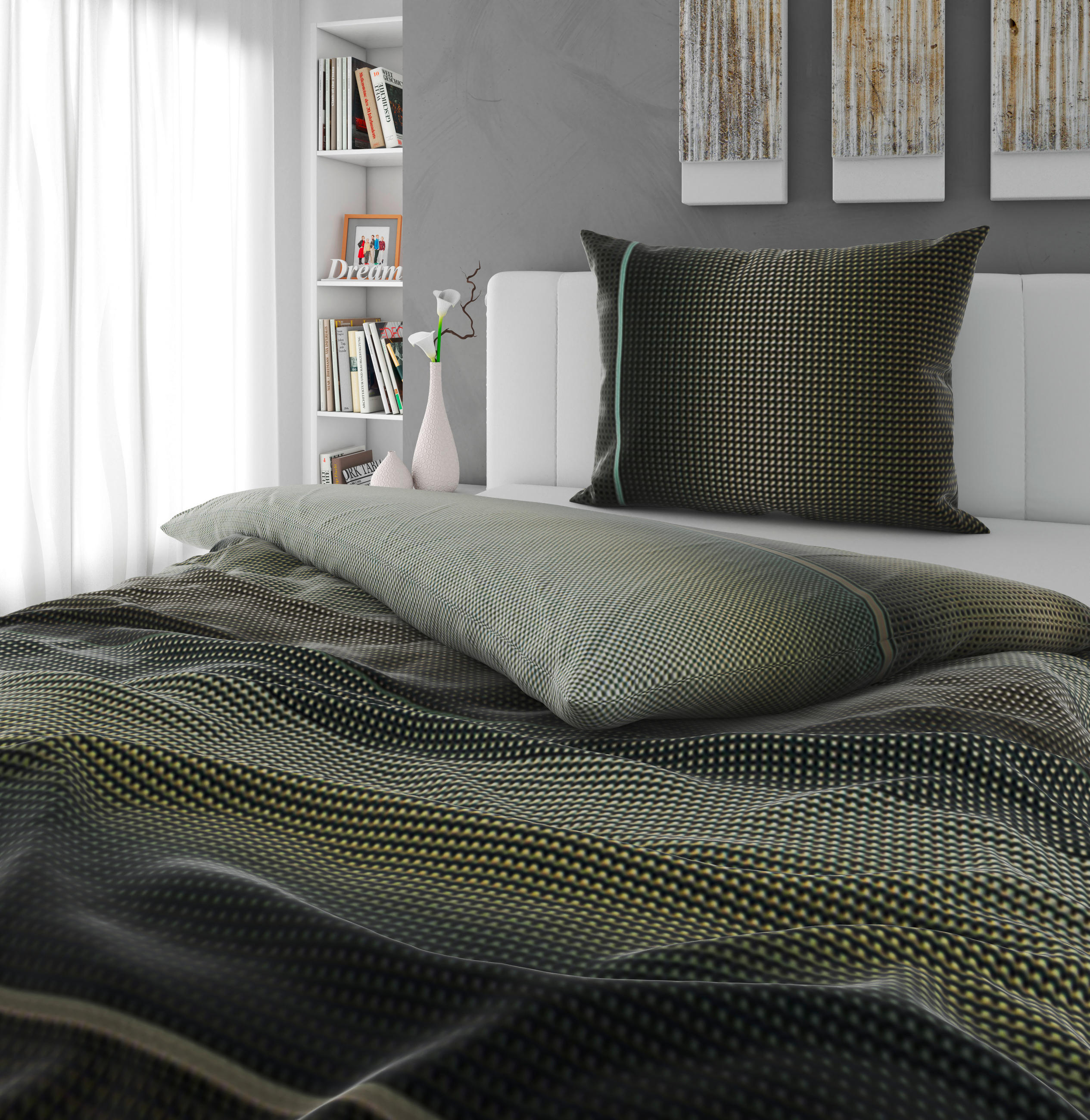 BETTWÄSCHE Charlottesville Satin 140/200 cm  - Grün, Basics, Textil (140/200cm) - Novel
