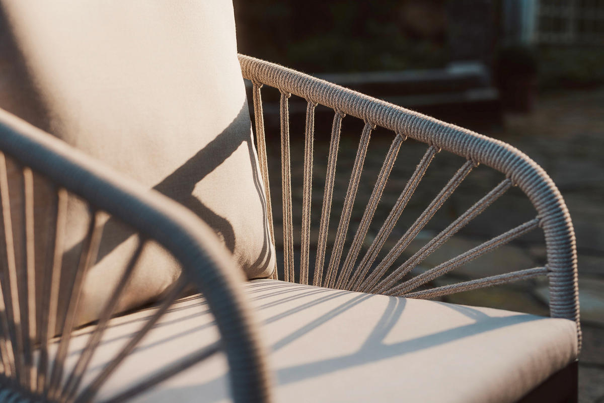 GARTENSESSEL Metall, Textil Anthrazit, Beige  - Anthrazit/Beige, Design, Textil/Metall (56/87/63cm)