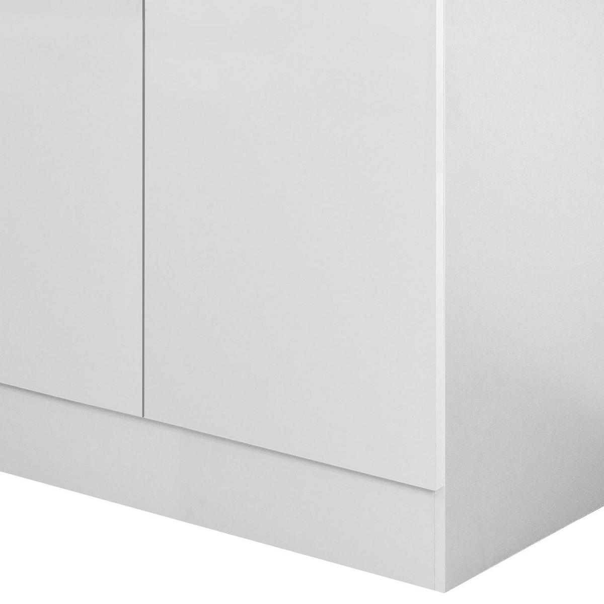 SPÜLENUNTERSCHRANK 100/85/60 cm  in Weiß  - Edelstahlfarben/Hellgrau, Holzwerkstoff/Kunststoff (100/85/60cm) - FlexWell