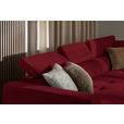 ECKSOFA in Chenille Rot  284/205 cm  - Rot/Schwarz, Design, Kunststoff/Textil (284/205cm) - Xora