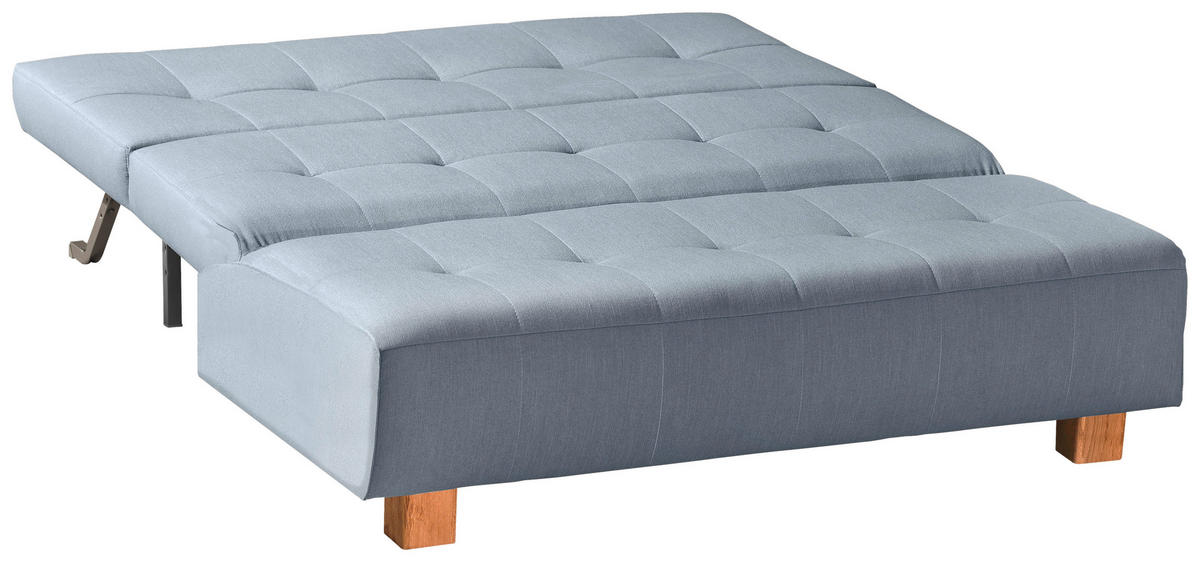 SCHLAFSOFA Textil Hellblau  - Naturfarben/Hellblau, Design, Holz/Textil (165/92/102cm) - Novel