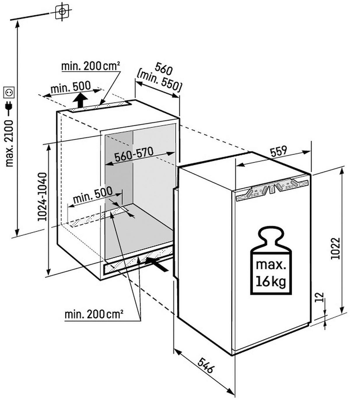 KÜHLSCHRANK 55,9/102,2/54,6 cm IRBC4020  - Weiß, Basics, Kunststoff/Metall (55,9/102,2/54,6cm) - Liebherr