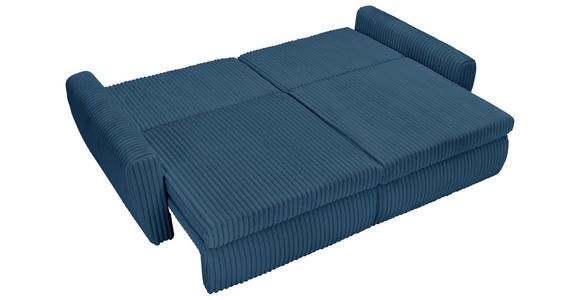 SCHLAFSOFA in Cord, Plüsch Blau  - Blau/Schwarz, MODERN, Kunststoff/Textil (240/90/120cm) - Carryhome